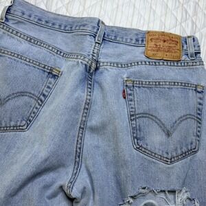 Levi's 550 Relaxed Fit Jeans 36x32 Light Wash‎ Distressed Grunge Y2K Denim